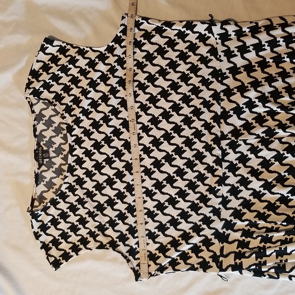 Black & White Houndstooth Print Dress VGUC - Picture 4 of 5